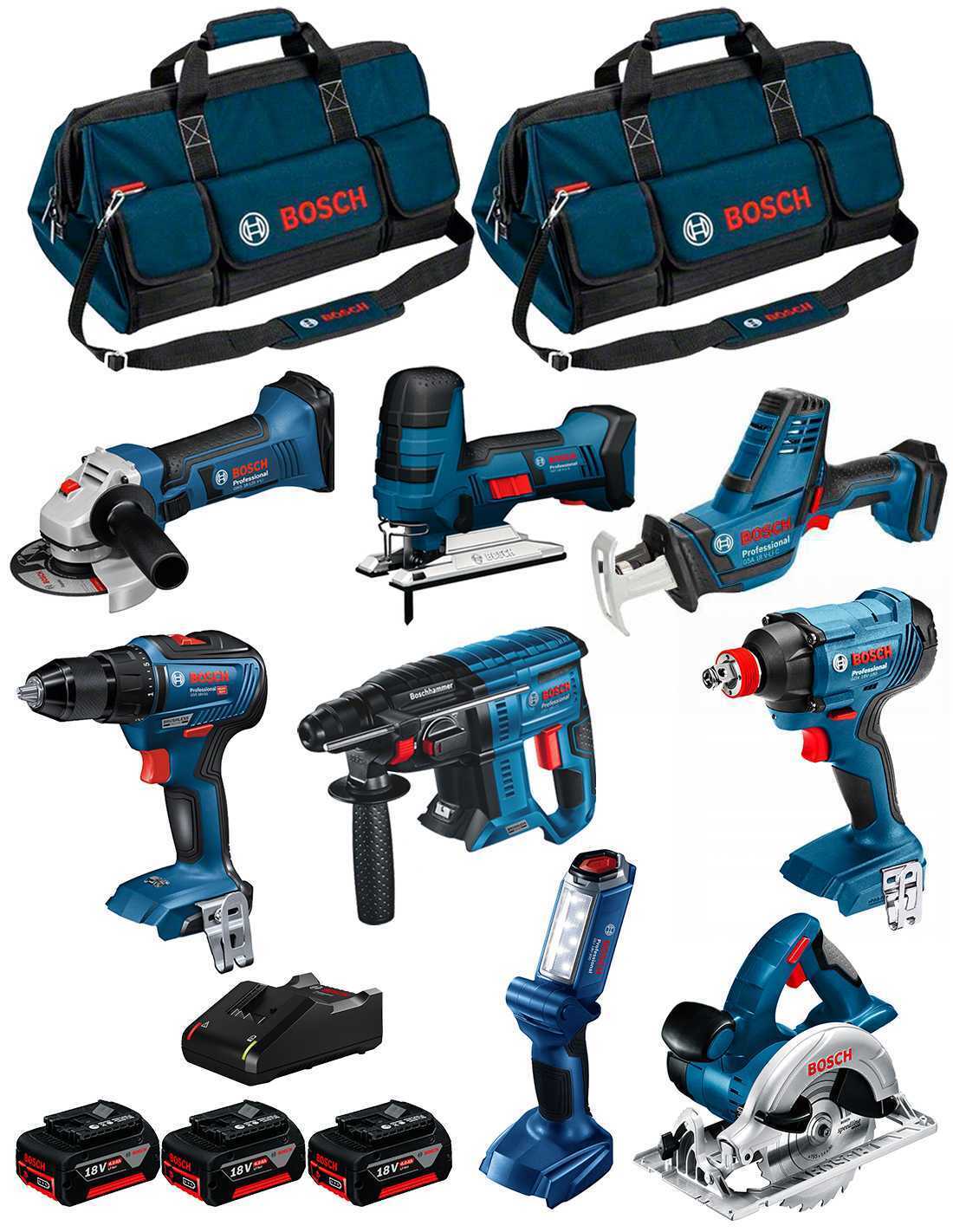 BOSCH Kit 18V BK801BAG (GDX 18V-180+GSR 18V-55+GBH 18V-21+GKS 18V-LI+GST 18V-LIS