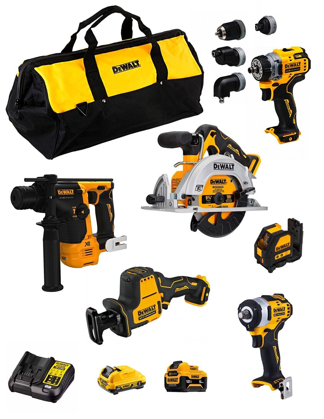 Dewalt  kit d12k602 (dcs512 + dcs312 + dcd703 +.. 8435587925545