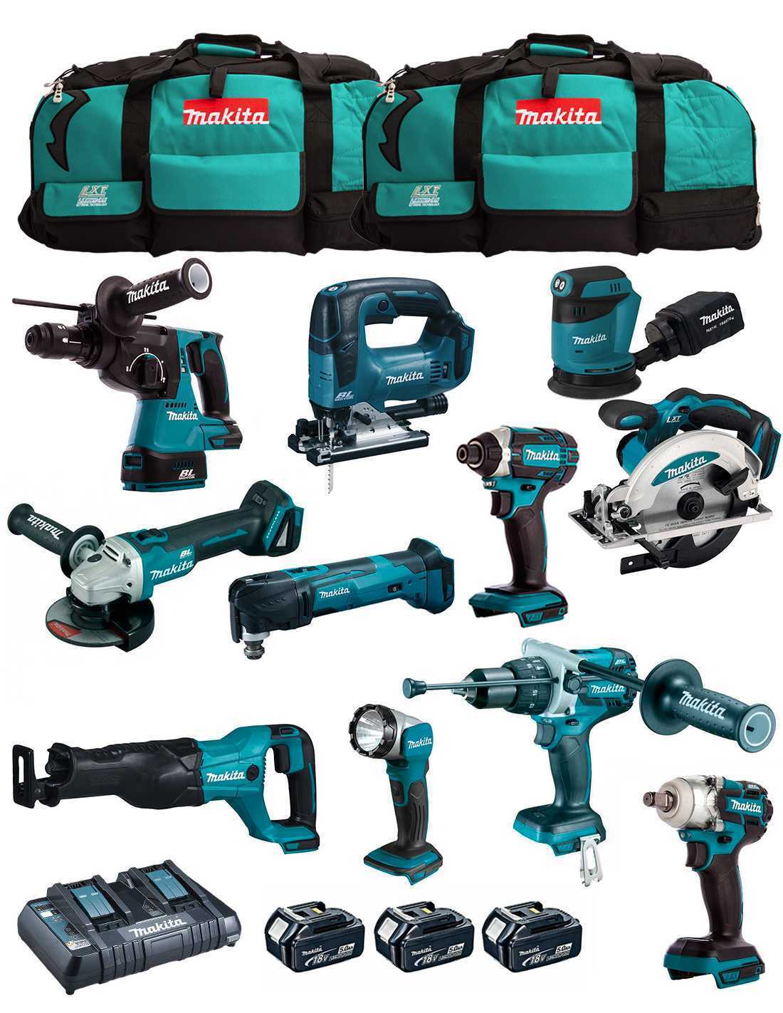 MAKITA Kit MK1102 (DHP481+DHR243+ DGA504+ DTD152+ DJV182+ DSS610+ DJR186+ DBO180