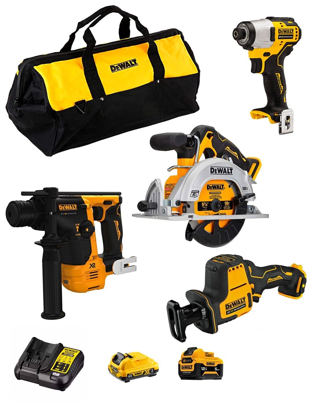Dewalt  kit d12k402 (dcs512 + dcs312 + dcf801 +.. 8435587925453