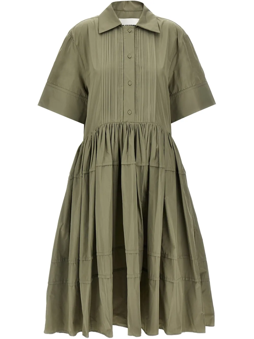 Jil Sander pleated shirt dress - Verde