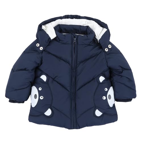 Chicco Giubbino Con Cappuccio, Caldo Giubbino Invernale Con Cappuccio Staccabile Bimbo 0-24, Blu (3), 9 Mesi
