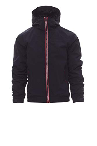Payper Pacific R. 2.0 Giubbino Giacca Da Uomo 100% Nylon Con Cappuccio Sagomato Tasche Esterne Polsini Stringi Polsi Chiusura Zip Porta Smartphone (Bl