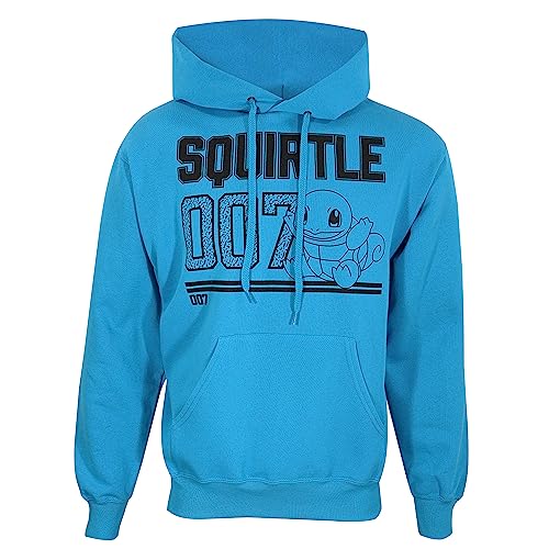 Pokemon Felpa Con Cappuccio Unisex Squirtle Line Art Azzurro