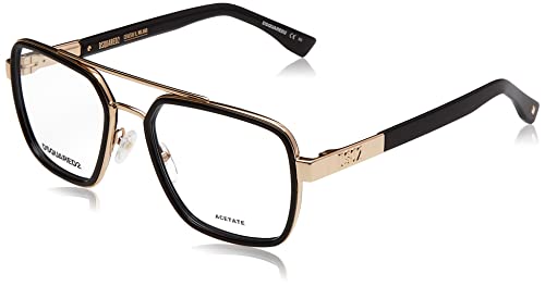 Dsquared2 D2 0064 Occhiali, Gold Black, 55 Uomo