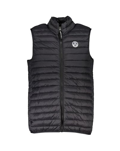 North Sails Sleek Gilet Uomo Senza Maniche Nero Zip, Nero, Xx-Large