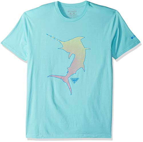 Columbia Maglietta Grafica Pfg T-Shirt, Corrente D'Onda/Cuesta, Xl Uomo