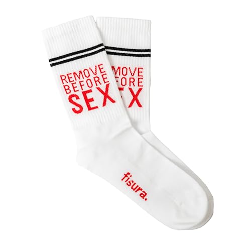 Fisura - Calze Originali Unisex "F*Ck Off" Color Pesca. Calze Da Regalo. Coppia Di Calze Alte. Composizione: Cotone E Poliestere. Taglia Unica.