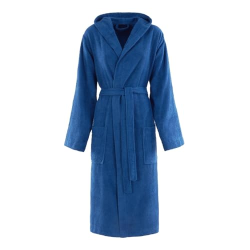 Accappatoio Uomo Donna In Microspugna 100% Cotone 260 Grammi Con Cappuccio E Tasche Journey (It, Testo, Xxl, Regular, Regular, 1-Oceano)