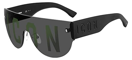 Dsquared2 Icon Icon 0002/S Occhiali, Nero/Grigio Logo, 99 Cm Uomo