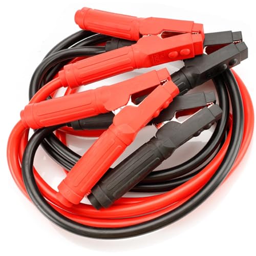 A2Zworld Cavi Di Avviamento Batteria Auto 2000 Amp, Sezione 35 Mm², 2 Pezzi Nero E Rosso Da 250Cm, Per Emergenza Auto E Moto Fino A 5000Cc