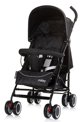 Chipolino Miley Silla De Paseo Hasta 15 Kg Obsidian,Ligero,Plegado Tipo Paraguas,Ajustable Y Seguro