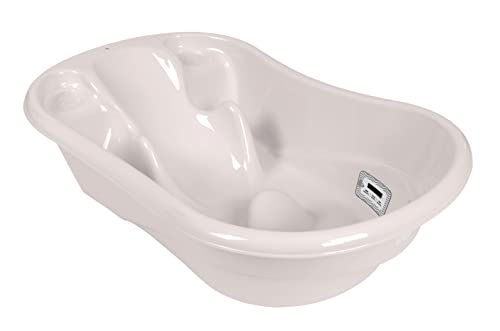 Kikkaboo - Vasca Da Bagno Per Bambini Hippo, Anatomica, Portatile E Confortevole, Antiscivolo, Termometro, Tappo Di Scarico, Spazio Per Accessori, Fac