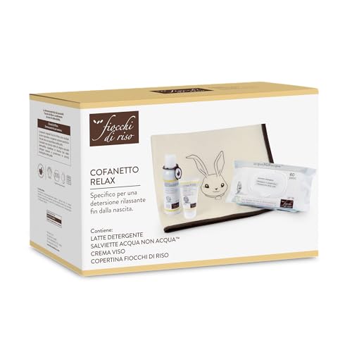 Fiocchi Di Riso - Cofanetto Relax - Kit Per Una Detersione Coi Fiocchi - Latte Detergente, Crema Viso, Salviette Acqua Non Acqua, Copertina- Idea Rega