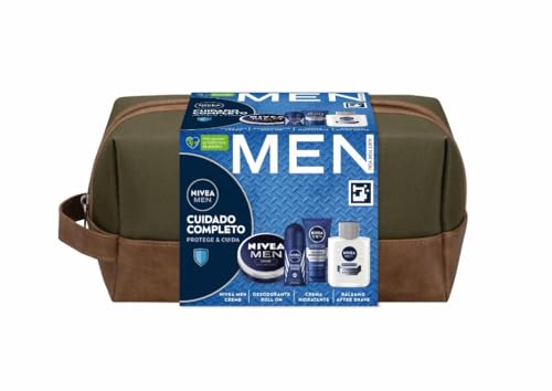Nivea Men Pack Cura Completa Trousse Da Uomo, Set Regalo Con Crema Viso (1 X 75 Ml) Crema Idratante Tutto Il Corpo (1 X 150 Ml), Balsamo After Shave (