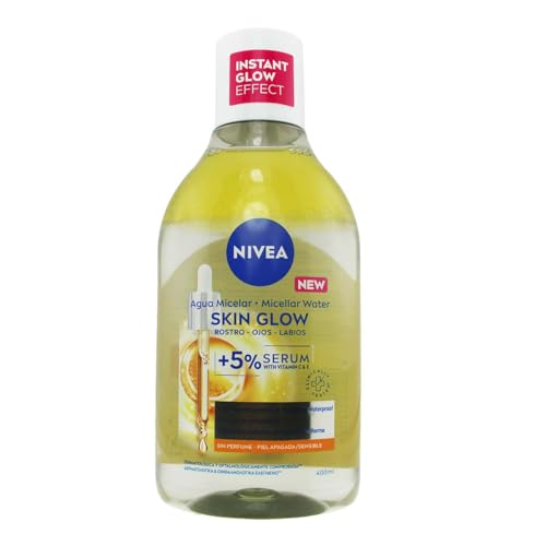 Nivea Micelar Skin Glow (400 Ml), Gel Detergente Viso Con 5% Siero E Amino Acid Complex, Tonico Viso Per Viso, Occhi E Labbra, Olio Struccante Viso Co