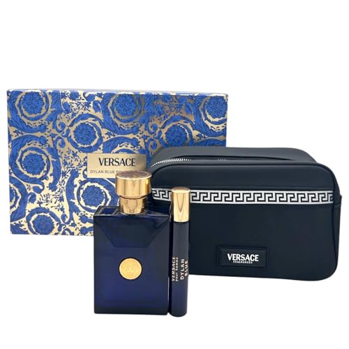 Versace Dylan Blue Confezione Regalo Uomo Profumo Eau De Toilette Spray 100 Ml Profumo Travel Size 10 Ml E Pochette