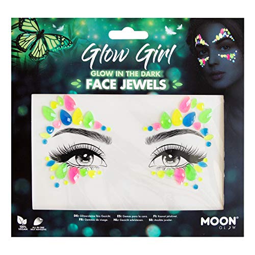 Moon Glow Gioielli Per Il Viso Che Si Illuminano Al Buio Di Festival Face Body Gems, Adesivi Glitterati Per Il Trucco Degli Occhi In Cristallo, Gioiel