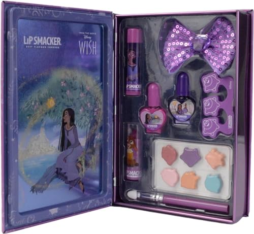 Lip Smacker Wish Book Tin, Set Trucchi Bambina Ispirato Al Film Wish Di Disney, Rossetti, Ombretti Luminosi, Smalti Per Unghie E Accessori Di Bellezza