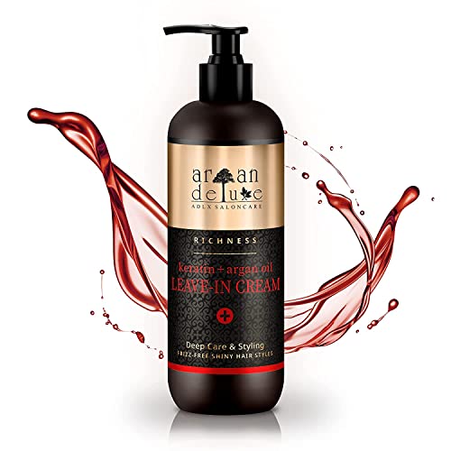 Argan Deluxe Keratina Leave-In Care & Styling In Qualità Professionale Da 240 Ml - Anti-Crespo, Umidità, Lucentezza E Morbidezza Per I Capelli - Con C
