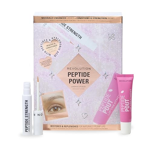 Revolution Beauty Peptide Power Duo Ciglia & Labbra, 2 Pezzi Per Labbra Idratate & Ciglia Voluminose, Vegano & Senza Crudeltà