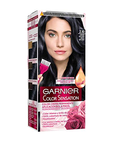Garnier Color Sensation, Colorazione Permanente, 200 Gr, No. 2.10 Bluastro Nero