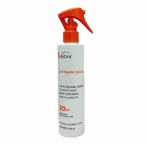 Vebix Phytamin - Latte Solare Corpo Spf20 Protezione Media, 200Ml