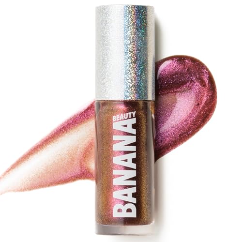 Banana Beauty 3D Glitter Lip Gloss Disco Diva – Rimpolpante Labbra Dall'Aspetto Succoso – Formula Non Appiccicosa – Lucidalabbra Con Olio Di Frutto De