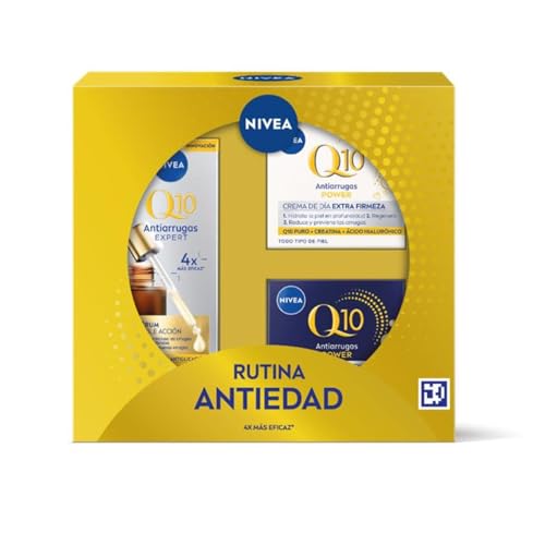Nivea Confezione Q10 Antirughe Routine Antietà Crema Da Giorno, Crema Da Notte, Siero Doppia Azione
