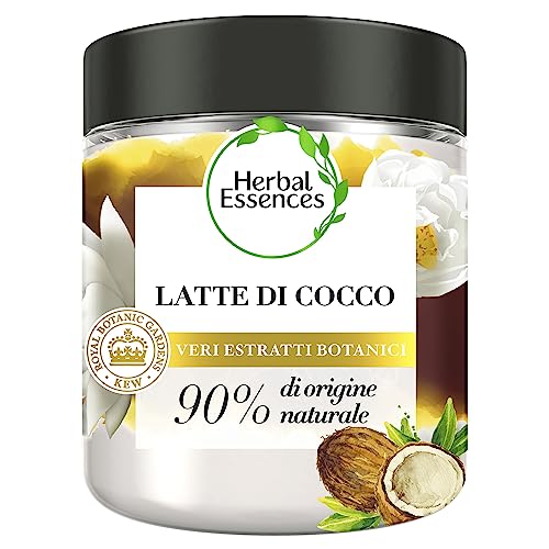 Herbal Essences Maschera Capelli Idratante, Per Capelli Secchi, Trattati, Colorati, Con Latte Di Cocco 250Ml, Collabora Con Royal Botanic Gardens, Kew