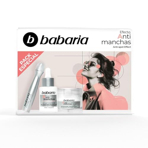 Babaria - Confezione Regalo Donna Antimacchia | Conrotno Occhi, Siero Viso Antimacchia E Crema Viso Antimacchia | Confezione Antietà | Idrata, Ripara