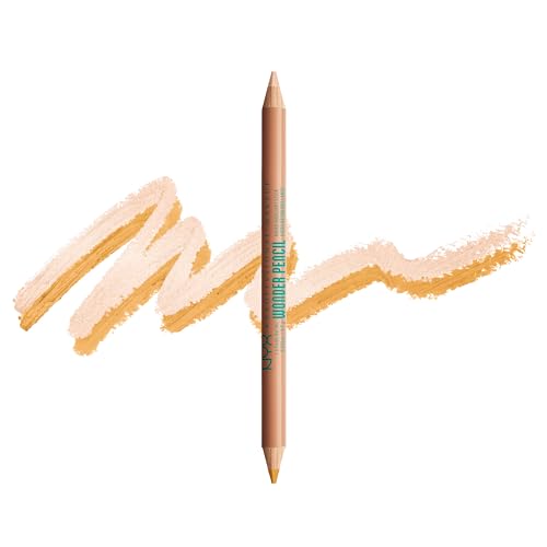 Nyx Professional Makeup Brow Highlighter, Matita Sopracciglia A Doppia Estremità, Per Sollevare, Illuminare E Correggere, Wonder Pencil, Deep
