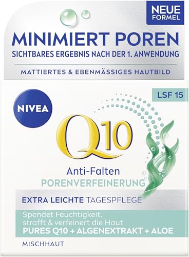 Nivea Q10 Antirughe, Crema Diurna Extra Leggera, Rassodante Con Spf 15, Cura Del Viso Per Pelli Miste Con Q10, Estratto Di Alghe E Aloe (50 Ml)