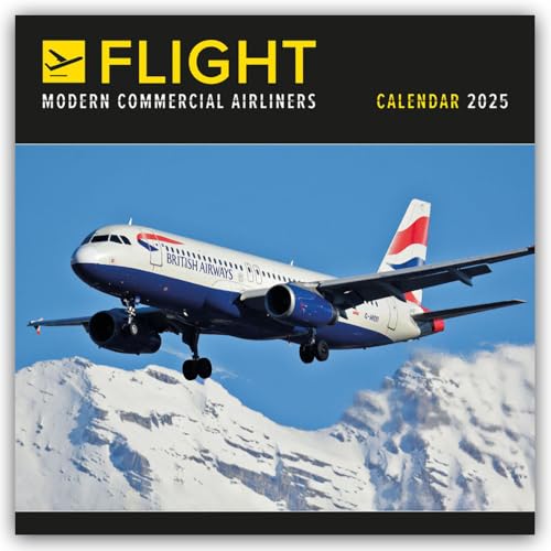 Flight - Modern Commercial Airliners - Passagierflugzeuge 2025 - Wand-Kalender: Original Carousel-Kalender [Mehrsprachig] [Kalender]