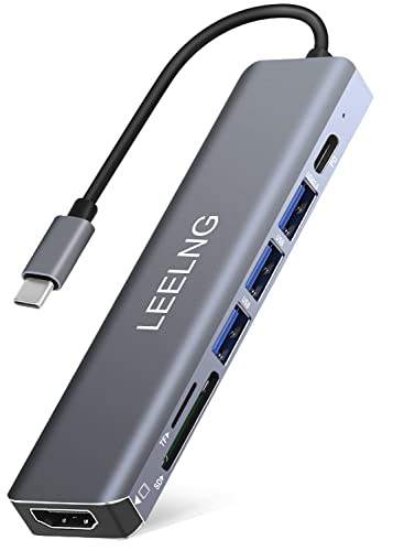 Hub Usb C Per Macbook,7 In 1 Adattatore Mac Adattatore Usb C Usb Con Hdmi,Lettore Schede Sd/Tf,Docking Station Usb C Per Computer/Macbook Pro Air/Ipad