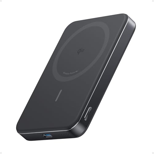 Anker Maggo Power Bank, Batteria Magnetica Da 10.000Mah, Portatile E Ultra-Sottile, Compatibile Con Magsafe Ultra-Rapido, Certificato Qi2 Da 15W, Desi