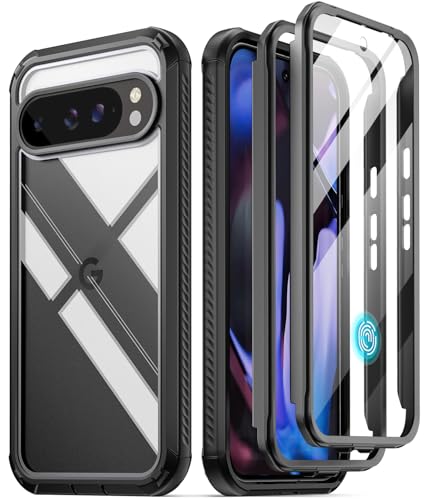 Poetic Guardian Custodia Per Google Pixel 9 Pro Xl 5G, Pellicola Protettiva Integrata [Funziona Con Id Impronte Digitali], [2 Cornici Anteriori] [Rica
