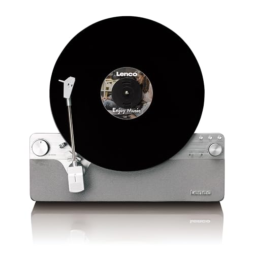Lenco Lsa-071Si - Giradischi Verticale Completamente Automatico Con Altoparlanti Integrati E Bluetooth® - Argento