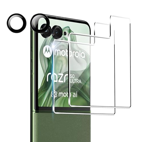 Fdhyfgdy 2 Pezzi Pellicola Protettiva Per Motorola Razr 50 Ultra Vetro Temperato, 2 Pezzi Di Pellicola In Vetro Per Fotocamera, Durezza 9H, Protezione