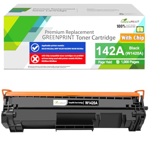142A W1420A ( Con Chip ) Cartuccia Toner Compatibile 1000 Pagine Capacità Standard Nera Per H P Stampante M110 M110W M139 M140 M140W, Non Può Essere U