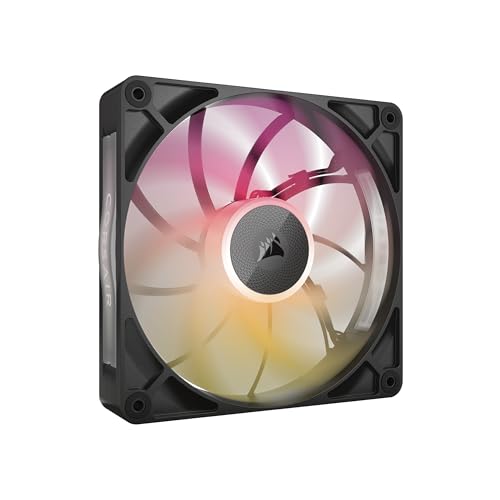 Corsair Icue Link Rx140 Max Rgb 140Mm Pwm Ventaglio Spesso – Alta Pressione Statica – Cuscinetto Magnetico A Cupola – Ventola Singola – Nero