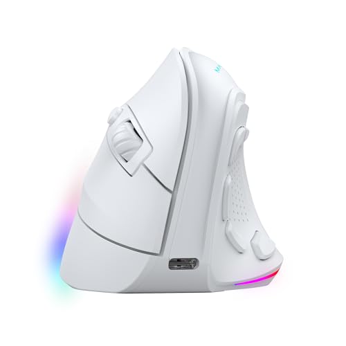Marsgaming Mm-Sk, Mouse Gaming Wireless Verticale, Design Ergonomico, Illuminazione Rgb Chroma, Sensore Ottico Pixart 8400Dpi, Switch Meccanici Huano,