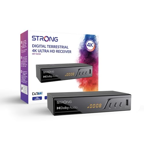 Strong Decoder Tnt Uhd 4K|Dvb-T2|Compatibile Hevc265|Ricevitore/Sintonizzatore Tv Registratore Usb|Dolby Digital Plus|Hdmi|Scart