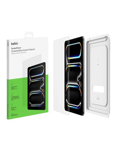 Belkin Screenforce Temperedglass Proteggi Schermo Per Ipad Pro 13'', Vetro Temprato Con Durezza Di 9H, Spessore Di 0,33 Mm, Antigraffio, Installazione
