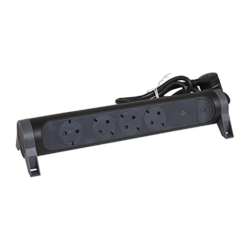 Legrand, Ciabatta Elettrica Girevole, 4 Prese, Multipresa, Protezione Da Sovratensione Integrata Con Indicatore Di Stato (Spd), Interruttore Led On/Of