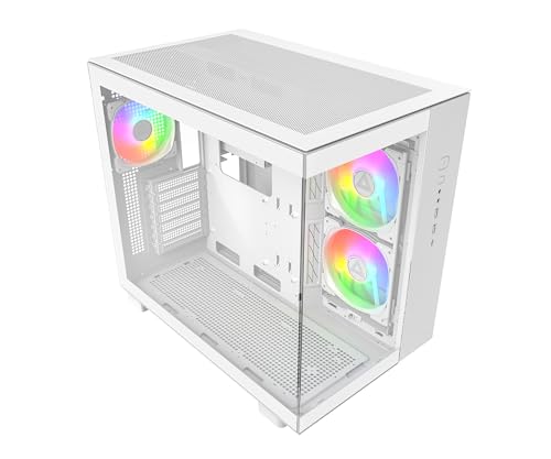 Montech King 65 Pro Atx Mid Tower Gaming Pc Case, Doppia Camera, Pannelli In Rete Ad Alto Flusso D'Aria, Supporta Rtx 40 Series, 3 Ventole Argb Preins