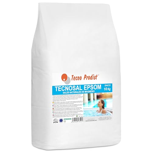 Tecnosal Epsom By Tecno Prodist Sali Di Epsom (Sacco 10 Kg) Sale Da Bagno, Trattamento Corpo Naturale Al 100%, Galleggiamento, Bagni Ad Immersione, Pi