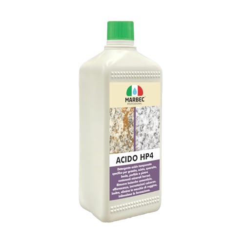 Marbec Acido Hp4 1Lt Detergente Acido Tamponato Specifico Per La Pulizia Disincrostante Di Pavimenti In Porfido, Granito E Pietre Contenenti Materiali