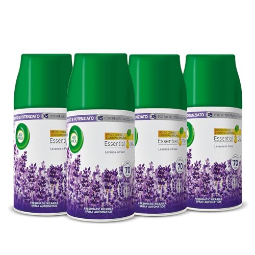 Airwick Kit Freshmatic Profumatore Per Ambienti : 4 Freshmatic Ricariche Alla Fragranza Di Lavanda In Fiore, 4X250Ml