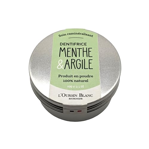 Dentifricio In Polvere Menta &Argilla, 60 G, Trattamento Rimineralizzante E Sbiancante Naturale, Il Riccio Bianco